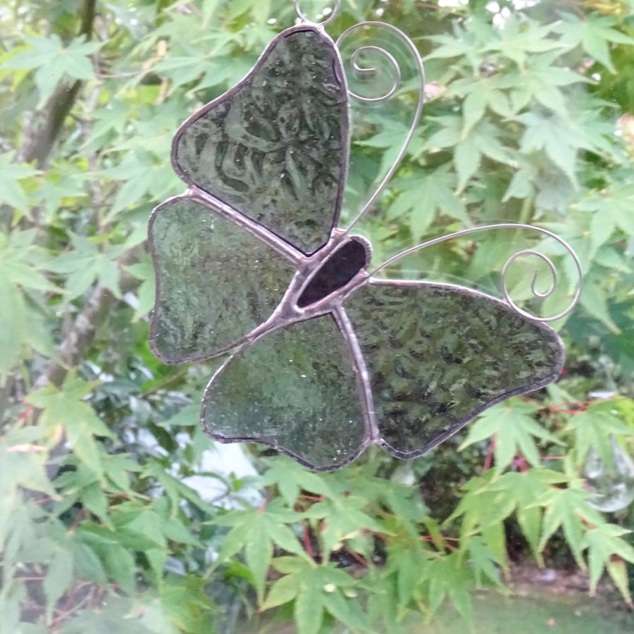 Stained Glass Butterfly Suncatcher - Mauve  