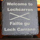 4 pack welcome to Lochcarron laser engraved slate Coaster set