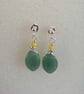 Marquise green Aventurine and yellow drop earrings  - Image 9