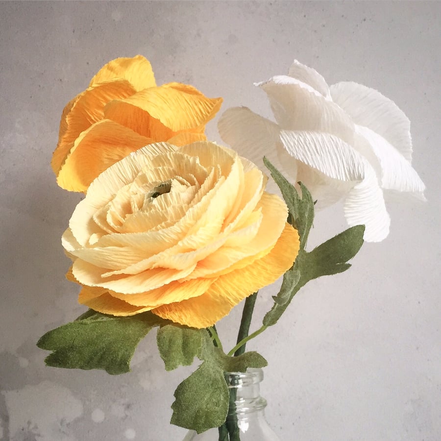 Desk Posy - a trio of paper flowers