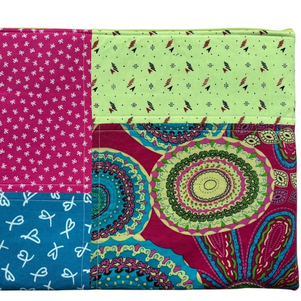 Quilt Patchwork bright colors double sided Laptop sleeve