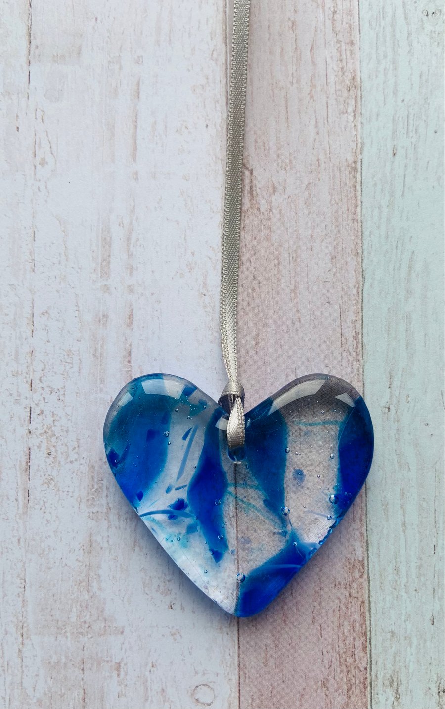 Beautiful Hanging Cast Glass Heart