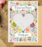 Plantable Wildflower Seed Heart Mother's Day Card, Eco Friendly