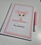 Personalised handmade quirky pink A5 planner journal