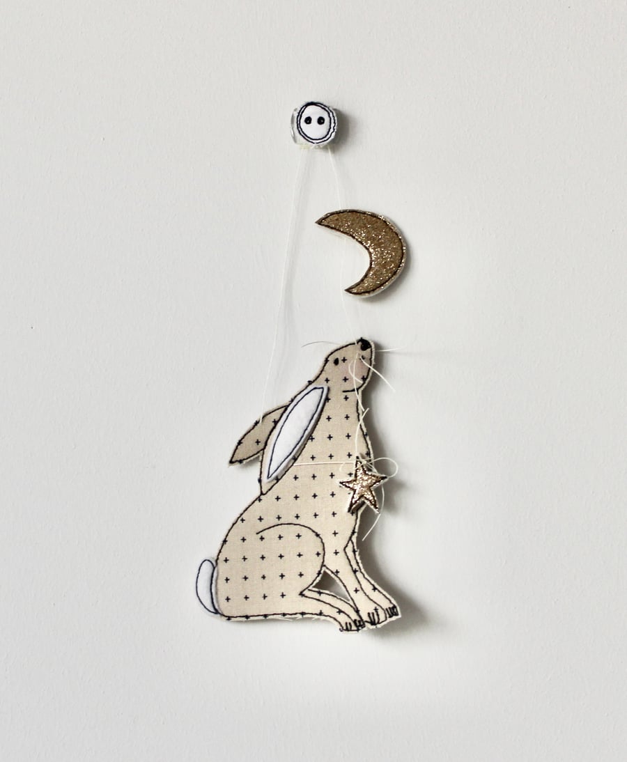'Moon Gazing Hare' - Hanging Decoration