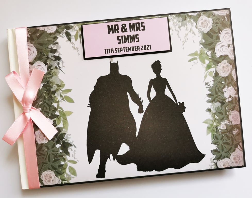 Batman wedding guest book, superheroes wedding guest book, comics wedding
