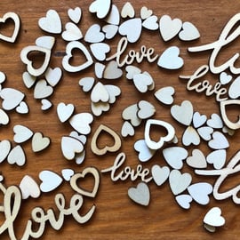 Mixed Wooden Confetti, Wedding Table Scatter, Wedding Decoration, Eco Friendly, 