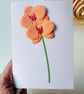 Orange Orchids - Flower Shop Moments, Blank Handmade Floral Card 