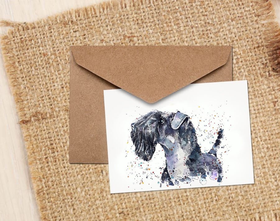 Kerry Blue Terrier GreetingNote Card.Kerry Blue Terrier card,Kerry Blue Terrier 