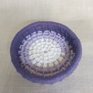 Purple Ombre Small Trinket Bowl Cotton Macrame Coil Basket 14cm