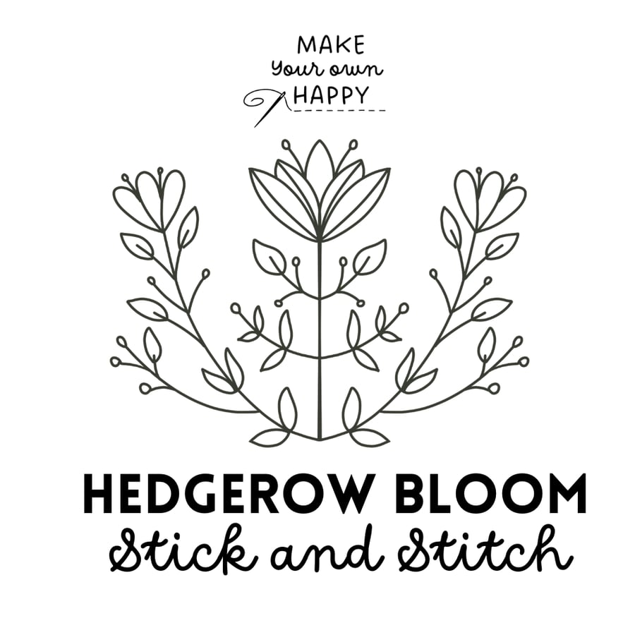 Hedgerow Bloom Stick & Stitch (Dissolvable Pattern for Embroidery)