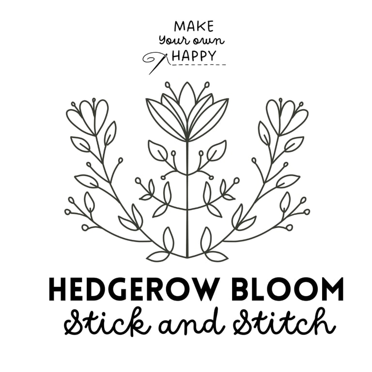 Hedgerow Bloom Stick & Stitch (Dissolvable Pattern for Embroidery)