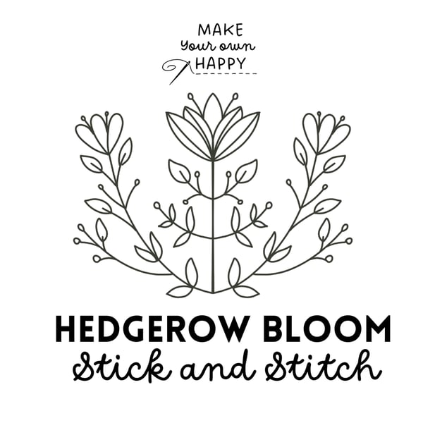 Hedgerow Bloom Stick & Stitch (Dissolvable Pattern for Embroidery)