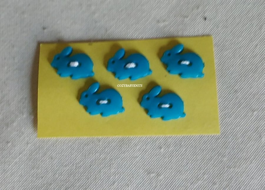 Blue rabbit buttons