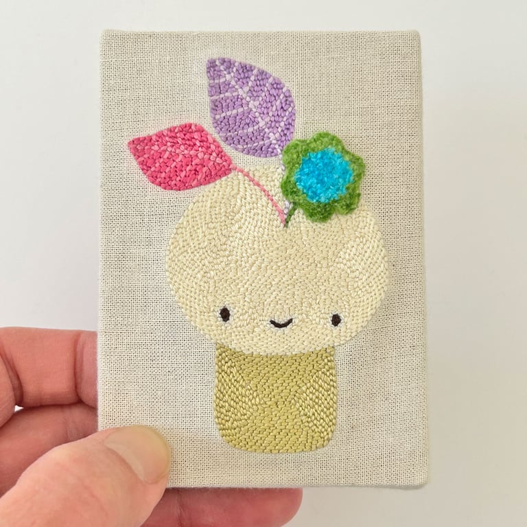 Spring Findling! Original Punch Needle Art, Original Textile Art