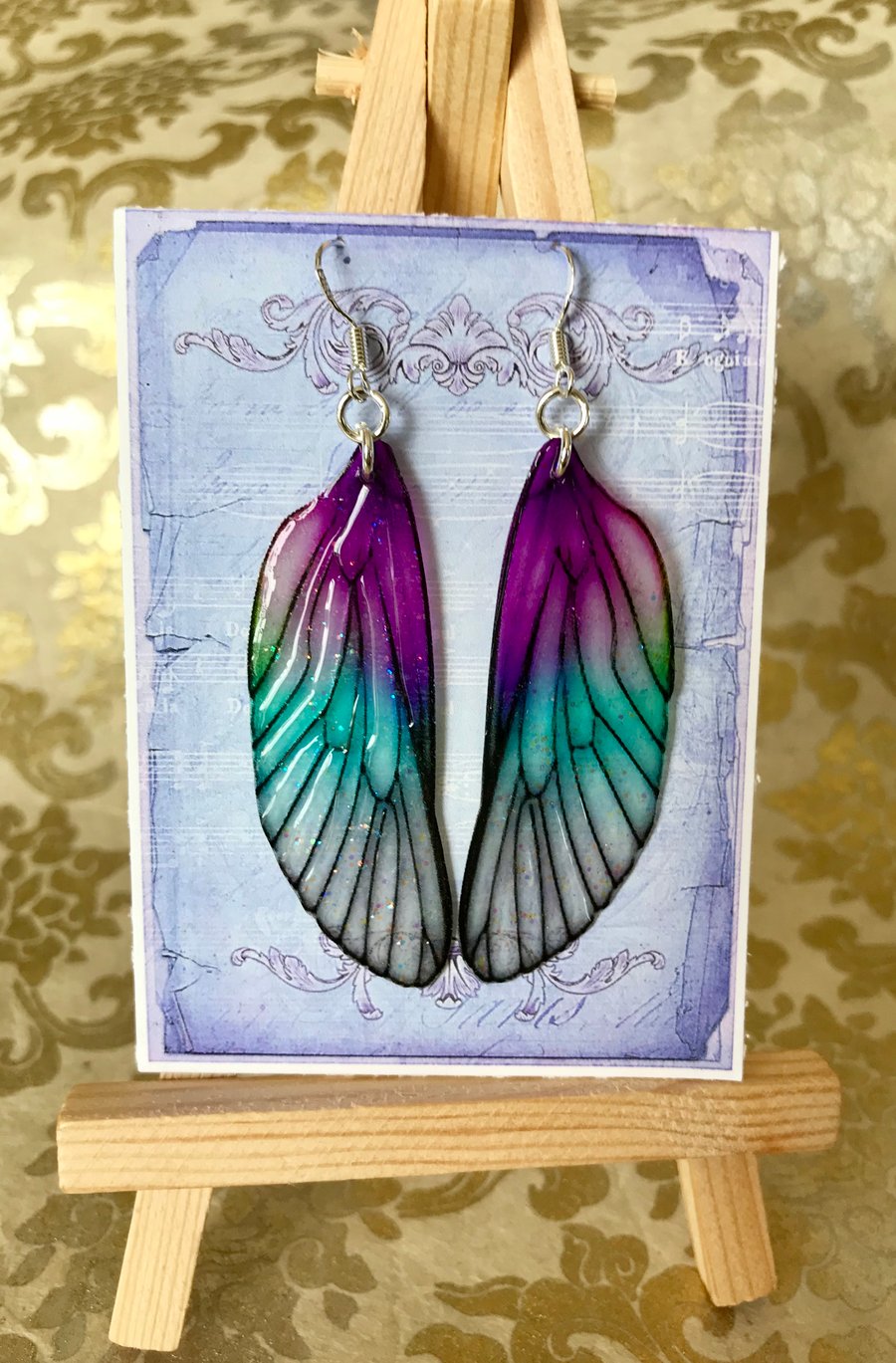 RESERVED FOR PAMMY Shimmering Fairy Wing Sterling Silver Earrings