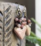 Blush Heart Earrings. Artisan Ceramic Heart Earrings with Pink Jasper Beads