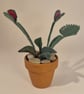Felt Venus fly trap in a terracotta pot