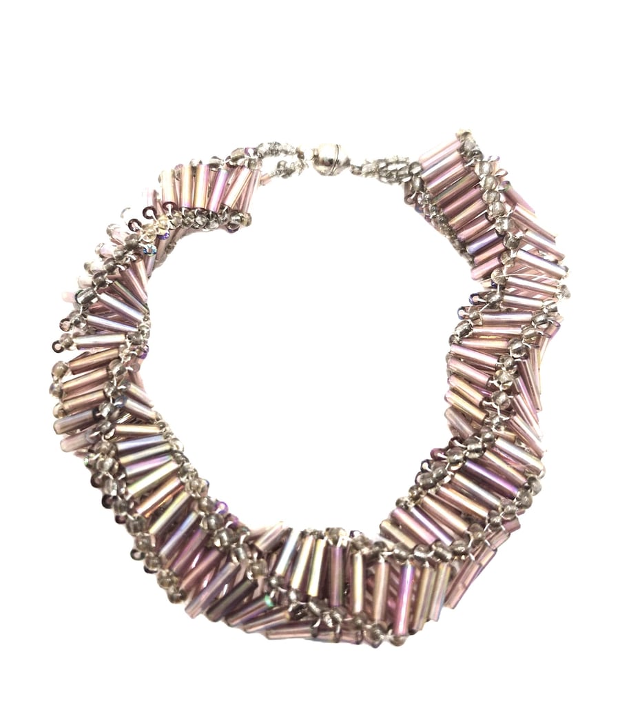 Ladies hanmade purple twisted spiral bracelet