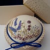 Boxed Pin Cushion, Hand Embroidery Design, Hand Embroidered Pincushion Gift
