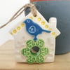 Small Ceramic bird house decoration Pottery bird house 
