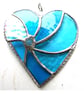 Turquoise Swirl Heart Stained Glass Suncatcher 129 - Image 5