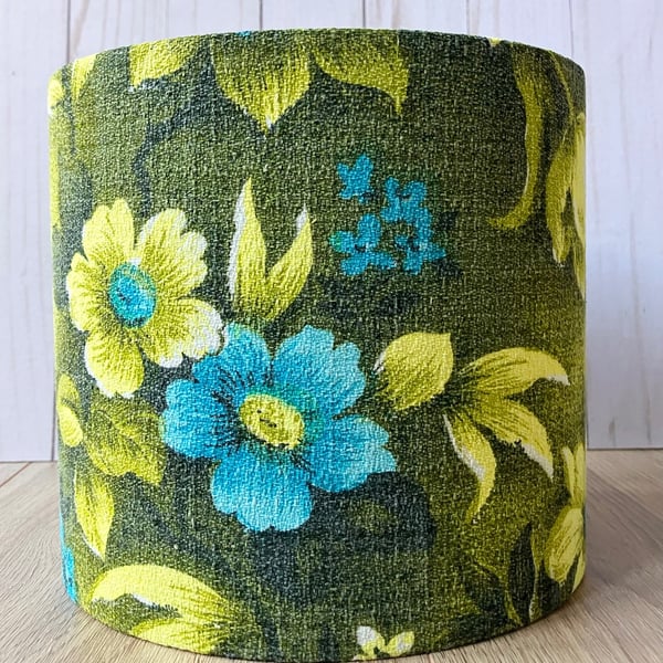 20cm drum lampshade hand-made with authentic vintage floral fabric