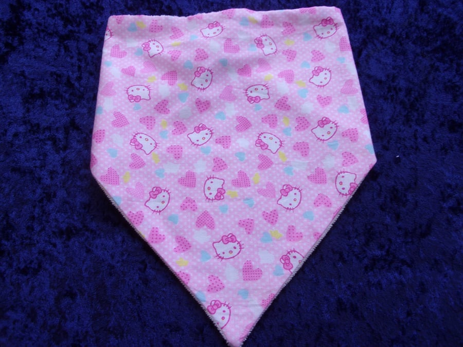 Dribble Bib Cats and Hearts on a pink background