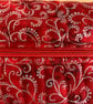 Red and Silver Christmas Fabric Quilted Box Makeup Bag - Image 5
