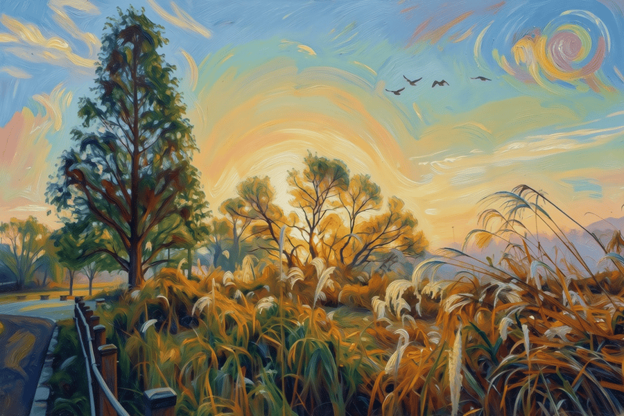 Reeds on The Fens  Norfolk  A5 Greeting Card 