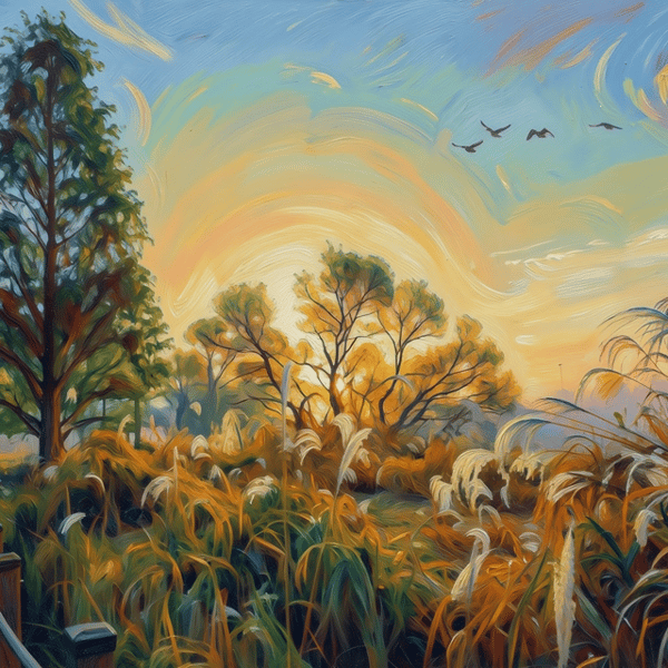 Reeds on The Fens  Norfolk  A5 Greeting Card 