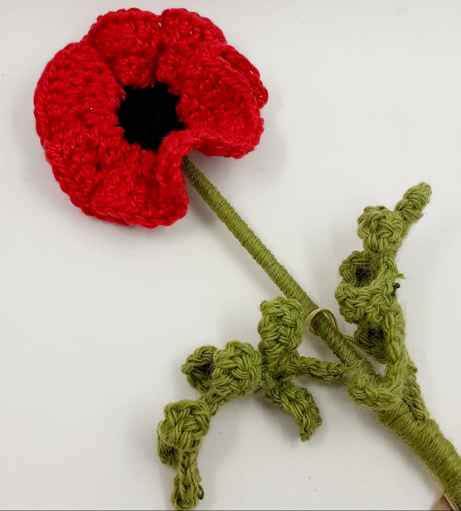 Crochet Poppy. Alternative to a Greetings Card 