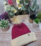 Knitted childs pompom hat in light Burgundy  - Image 4
