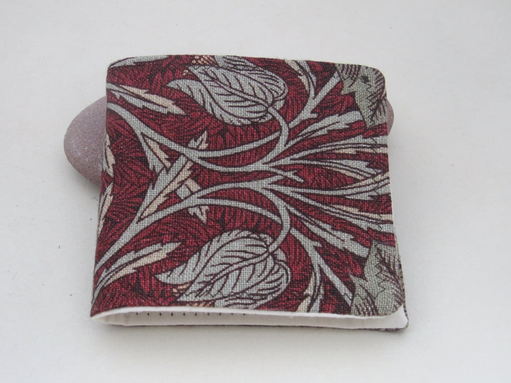 Handmade Dark Red Morris Pattern Needlebook