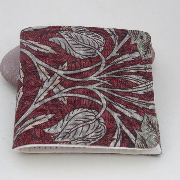 Handmade Dark Red Morris Pattern Needlebook