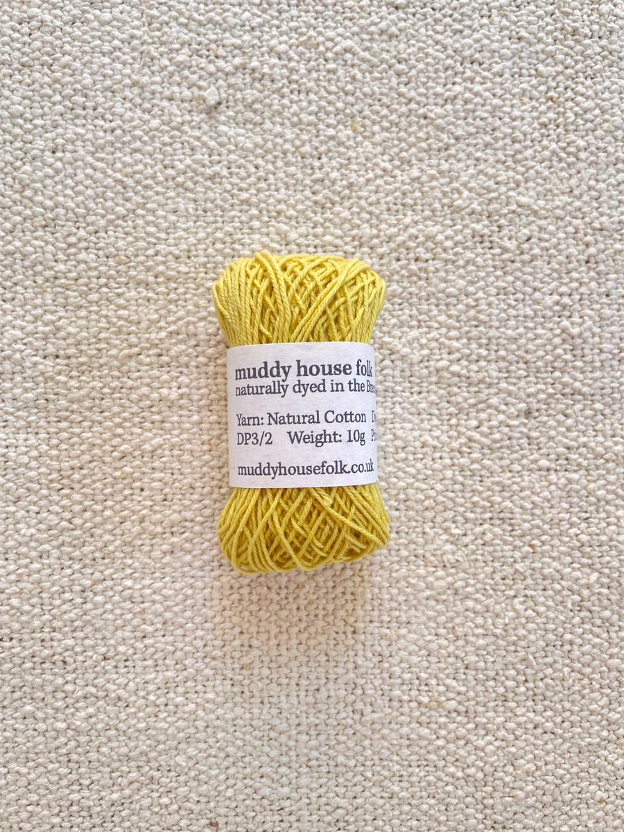 Naturally dyed cotton yarn 10g, Weld DP3-2 - Folksy