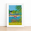 Teddington Lock travel poster print by Susie West