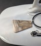 Handmade Natural Banded Stone Pendant Necklace - 44cm Cord - Image 3