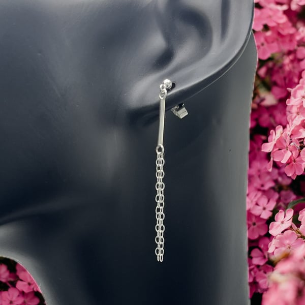 Chain Bar Drop Earrings 