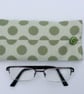 Sunglasses, glasses case, pouch, cream with large green dots - Image 2