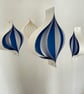 Large Blue and White Mid Century Style Hanging Ornaments - Image 4