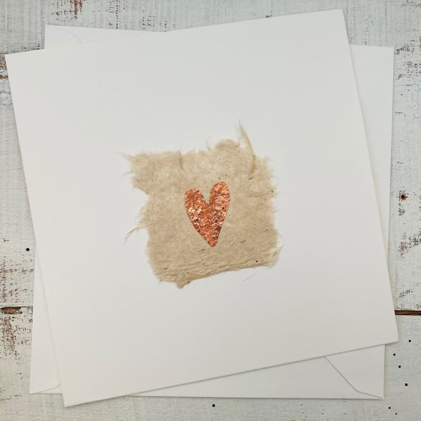 Hand made card, gilded heart design, birthday, wedding, valentines day card