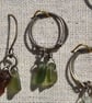 Scottish Sea Glass & Recycled Sterling Silver Hoop Earrings, Green - Image 3