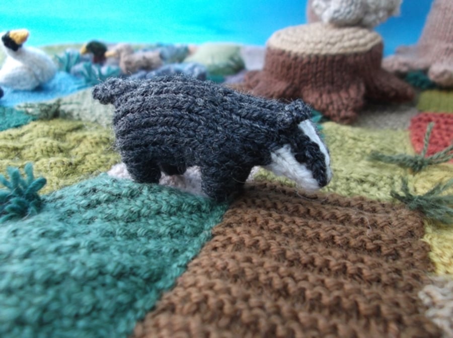 Knitted badger
