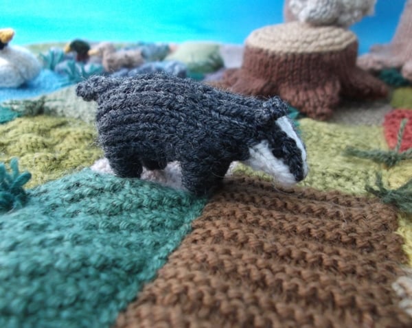 Knitted badger