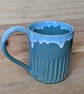 Scandi drippy blue mug - Image 2