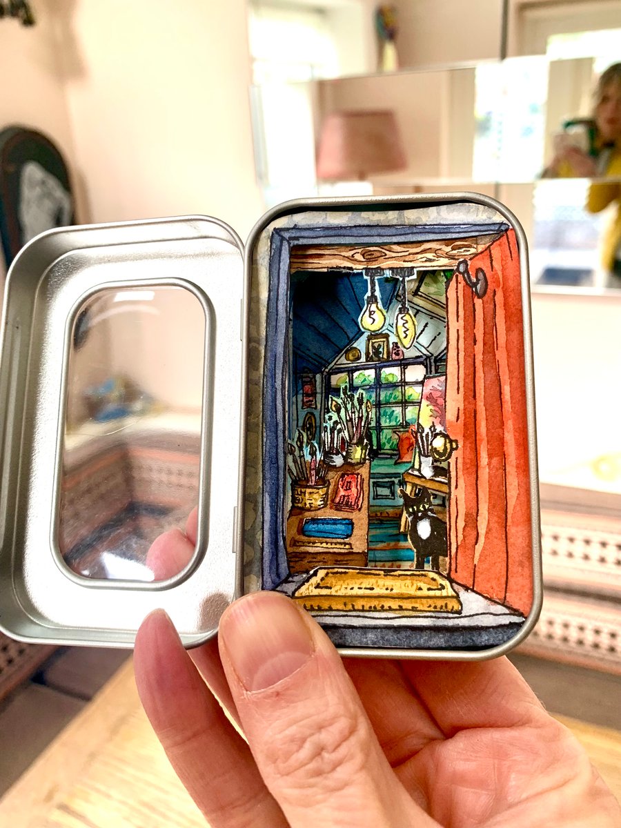 Artist’s Studio ‘Happy Place’ Tunnel Book - 3D handmade pop up illustration