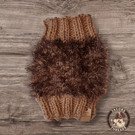 Hand-knitted chocolate & beige chunky dog snood