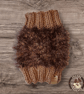 Hand-knitted chocolate & beige chunky dog snood