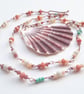 Seaworn Scallop Shell Statement Necklace with Crystal Rondelle Beads  - Image 1